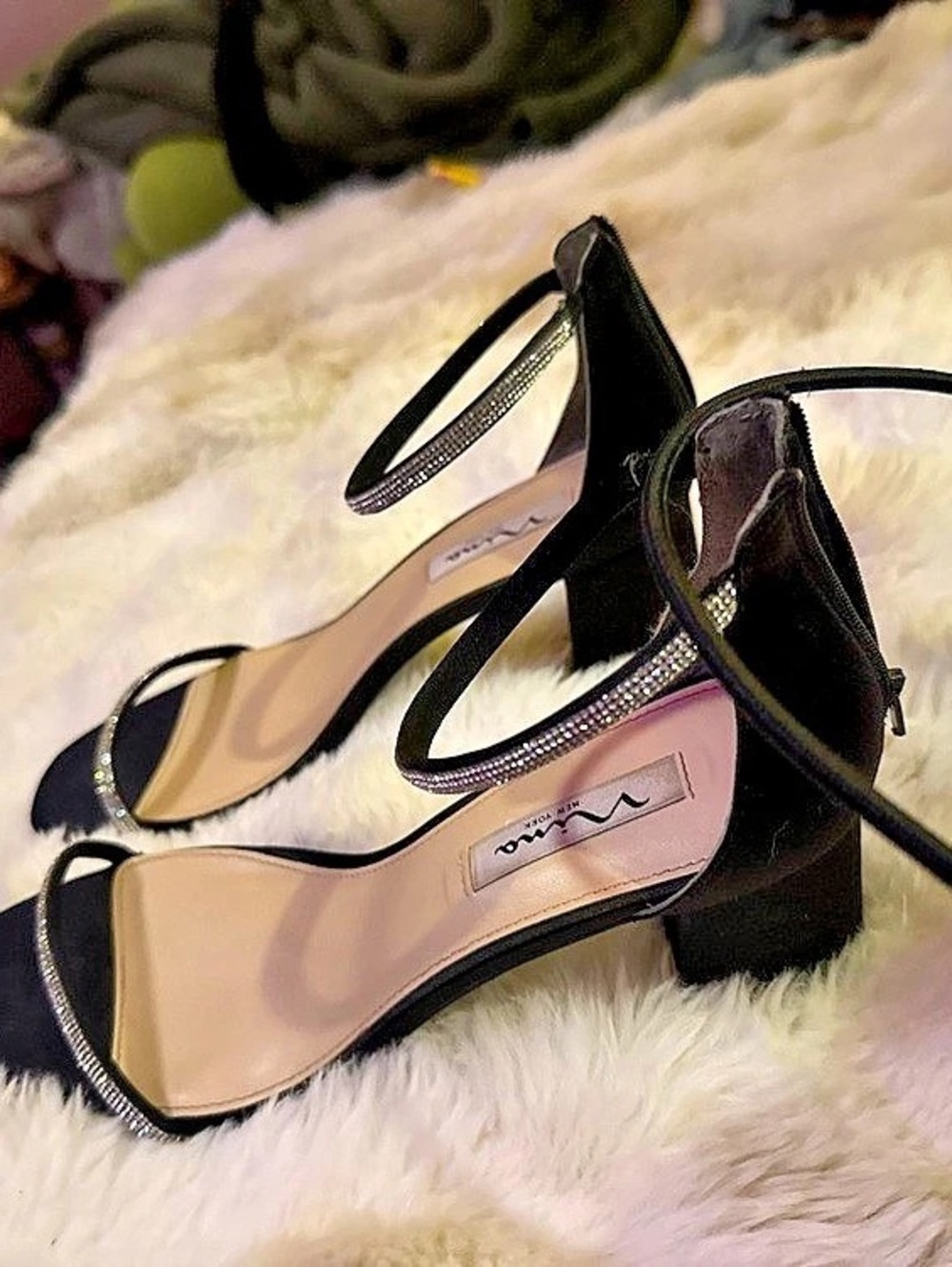 Nina Black Strappy Heels